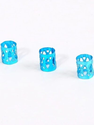 Niebieskie, zaciskowe, koraliki idealne na warkoczyki, dredy, dredloki.