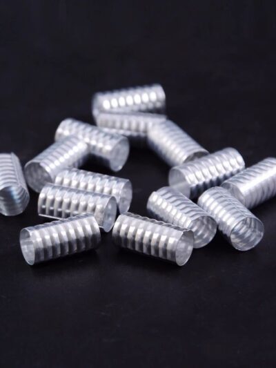 Srebrne, zaciskowe koraliki, idealne na warkoczyki, dredloki, dredy, cornrows (10×16)