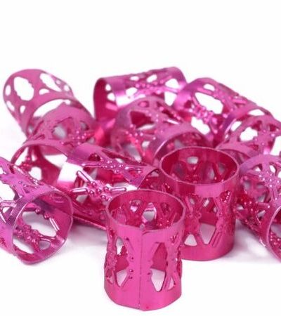 Różowe, zaciskowe, koraliki idealne na warkoczyki, dredy, dredloki