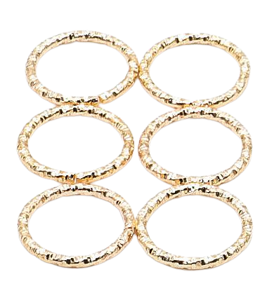 Złote, plastikowe kółka ozdobne do warkoczyków (14×2)