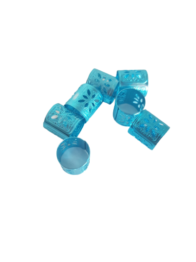 Niebieskie zaciskowe koraliki, idealne na warkoczyki, na cornros, dredy, dredloki