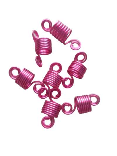 Różowe sprężynki, wsuwane, rozciągane na warkoczyki, dredloki, dredy