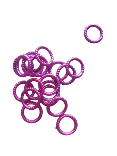 Różowe, plastikowe kółka ozdobne do warkoczyków