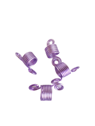 Fioletowe sprężynki, wsuwane, rozciągane na warkoczyki, dredloki, dredy