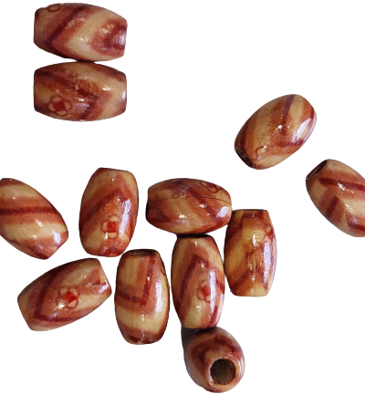 Podłużne koraliki drewniane