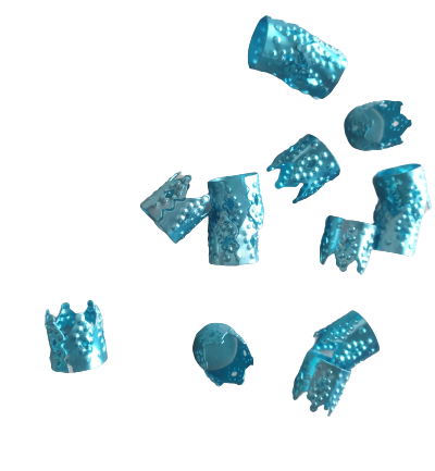 Niebieskie zaciskowe koraliki w kształcie korony, idealne na warkoczyki, dredloki, dredy, cornrows