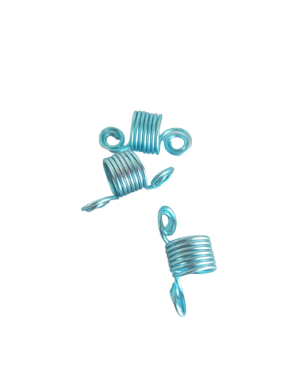 Niebieskie sprężynki, wsuwane, rozciągane na warkoczyki, dredloki, dredy