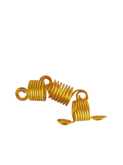 Złote sprężynki, wsuwane, rozciągane na warkoczyki, dredloki, dredy (11×10-40)