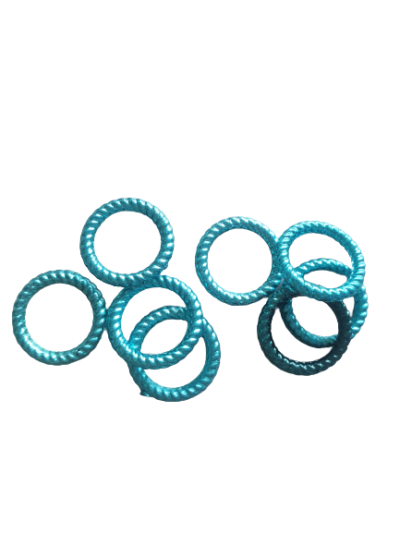 Niebieskie plastikowe kółka ozdobne do warkoczyków