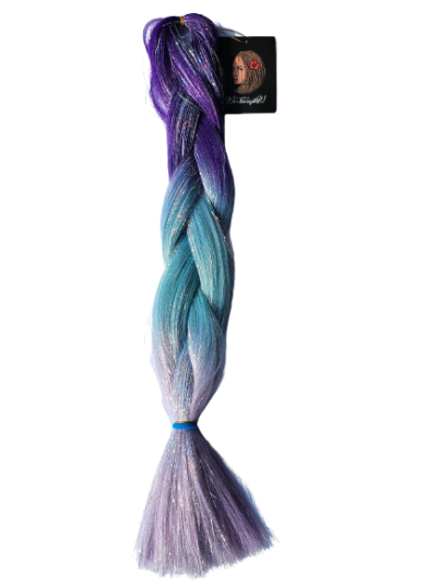 Brokat fiolet – niebieski – fiolet