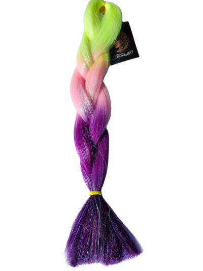 Brokat żółty neon – róż – fiolet – ciemny fiolet