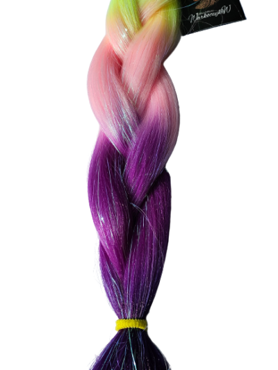 Brokat żółty neon – róż – fiolet – ciemny fiolet