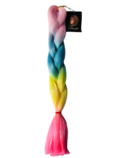 Brokat róż pudrowy – niebieski – neon żółty – neon róż