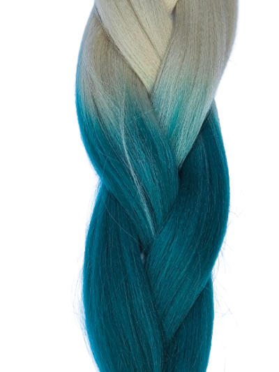 Ombre – blond – zielony morski