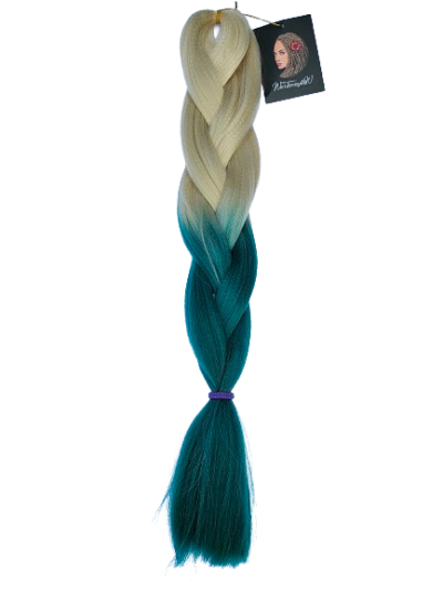 Ombre – blond – zielony morski