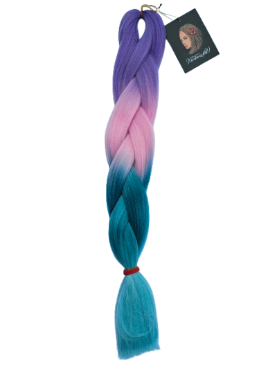 Ombre – fiolet – róż – zieleń – zieleń