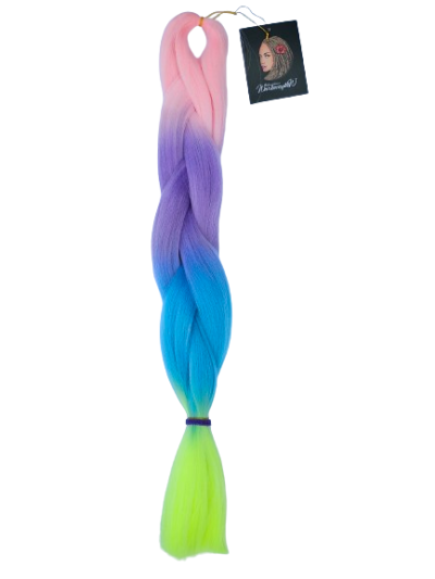 Ombre – róż – fiolet – niebieski neon – żółty